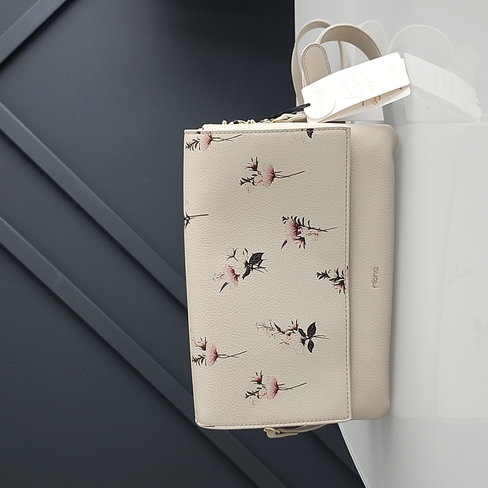 Riona Beige Floral Vegan Handbag-NWT